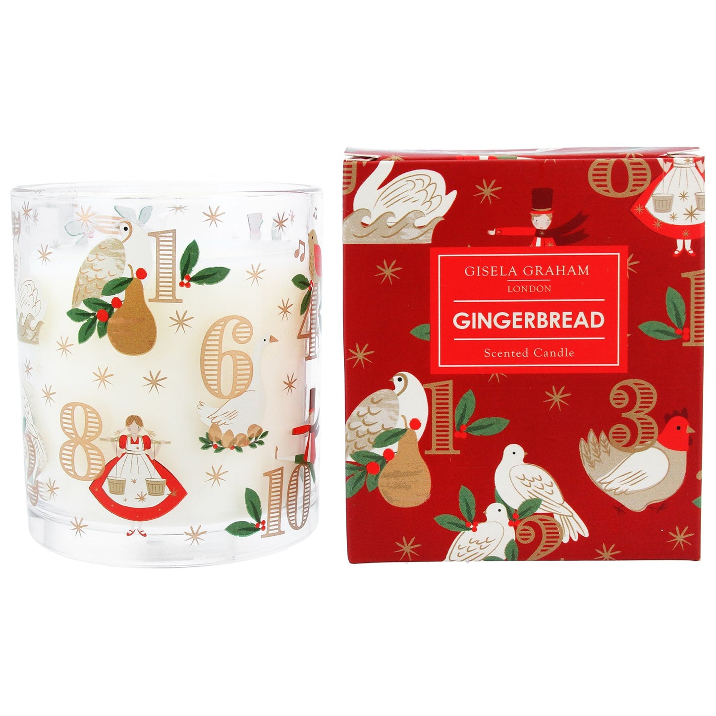 Gisela Graham | 12 Days of Christmas Ginger Bread Scented Candle | Large