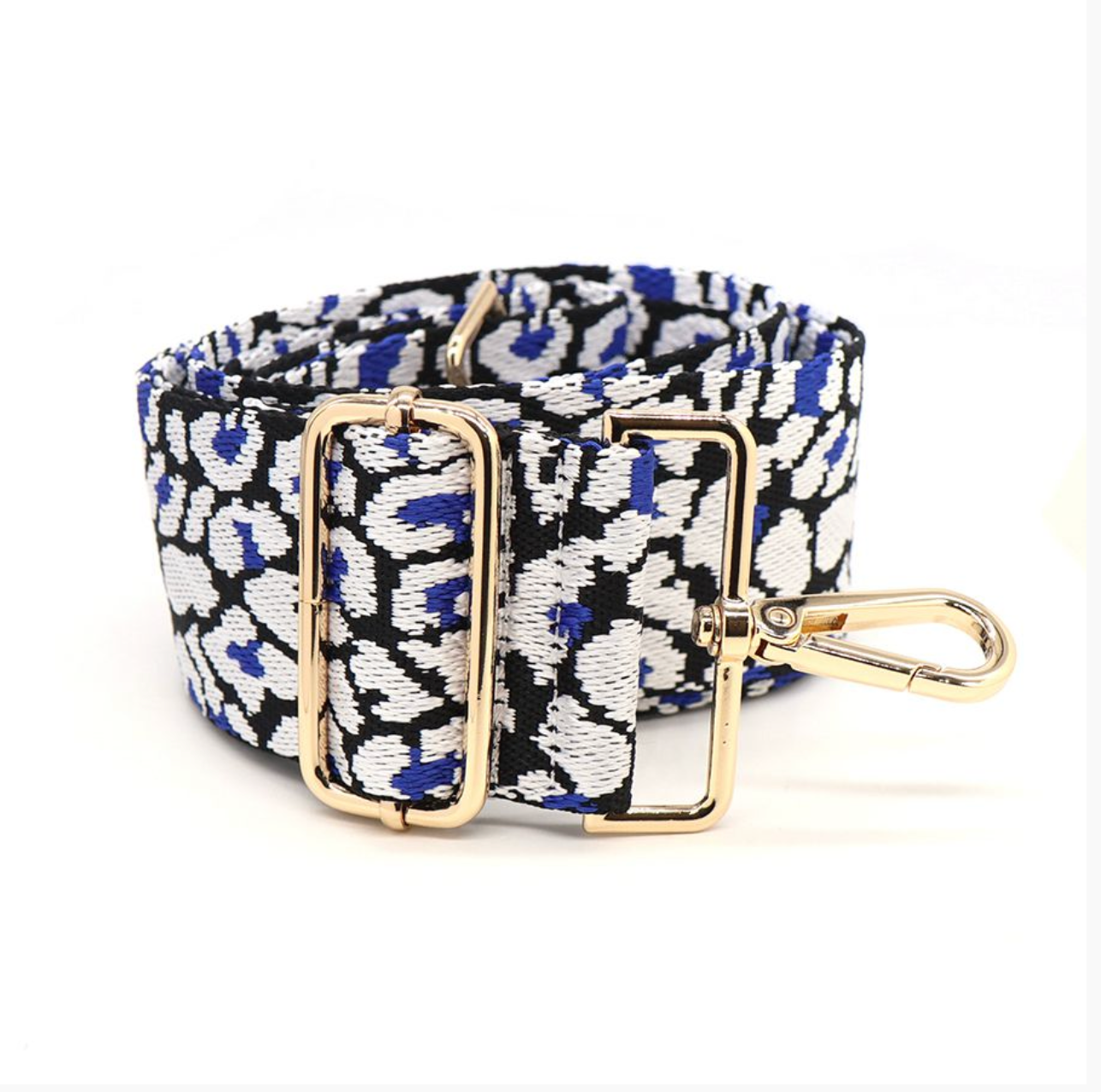 Blue mix animal print bag strap
