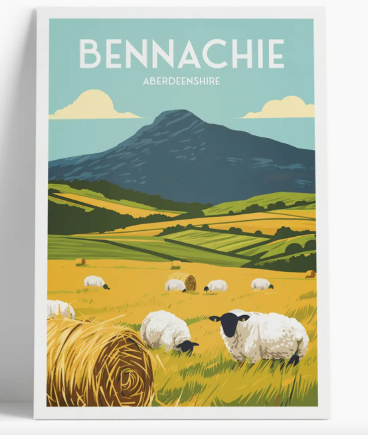 Bennachie A4 Print | Aberdeenshire Vintage Travel Style Print