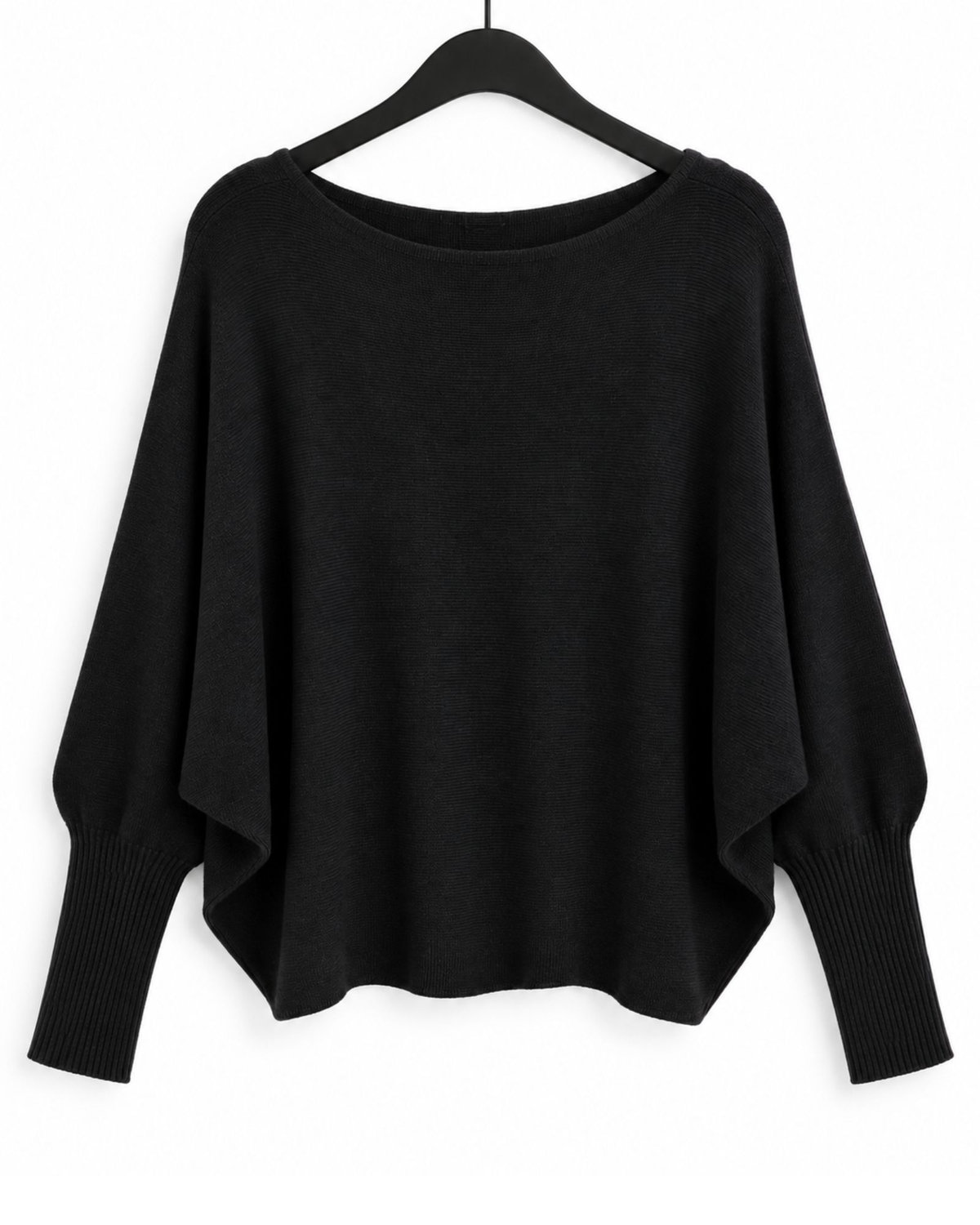 Pearl Back Batwing Knit – Black