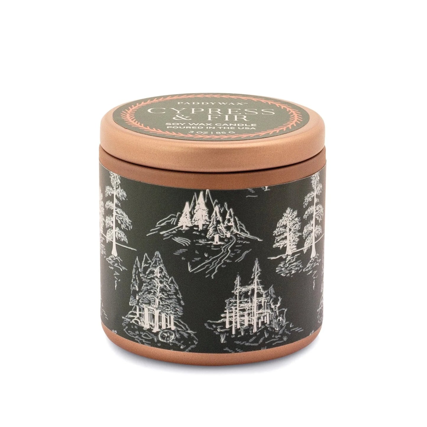 Cypress & Fir Bronze Tin Christmas Candle
