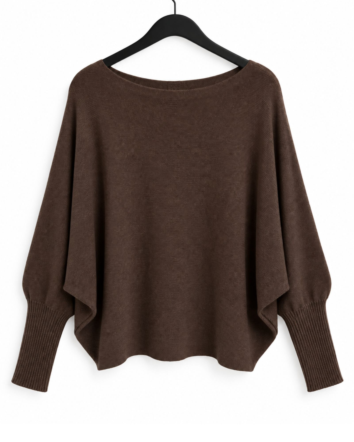 Pearl Back Batwing Knit – Chocolate