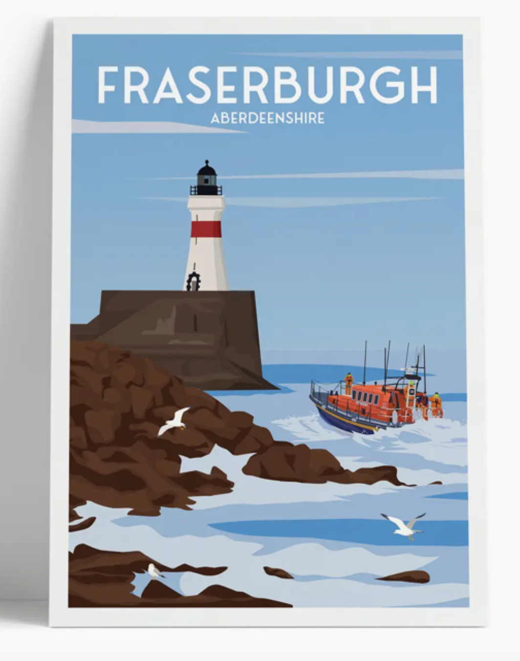 Fraserburgh A4 Print | Aberdeenshire | Vintage Style Travel Print