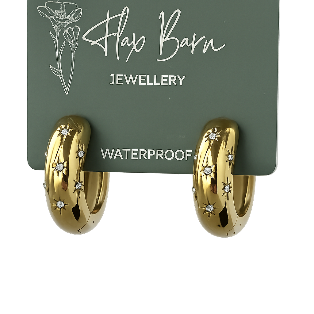 Glimmer Huggie Earrings | Waterproof Gold Stainless Steel Jewellery