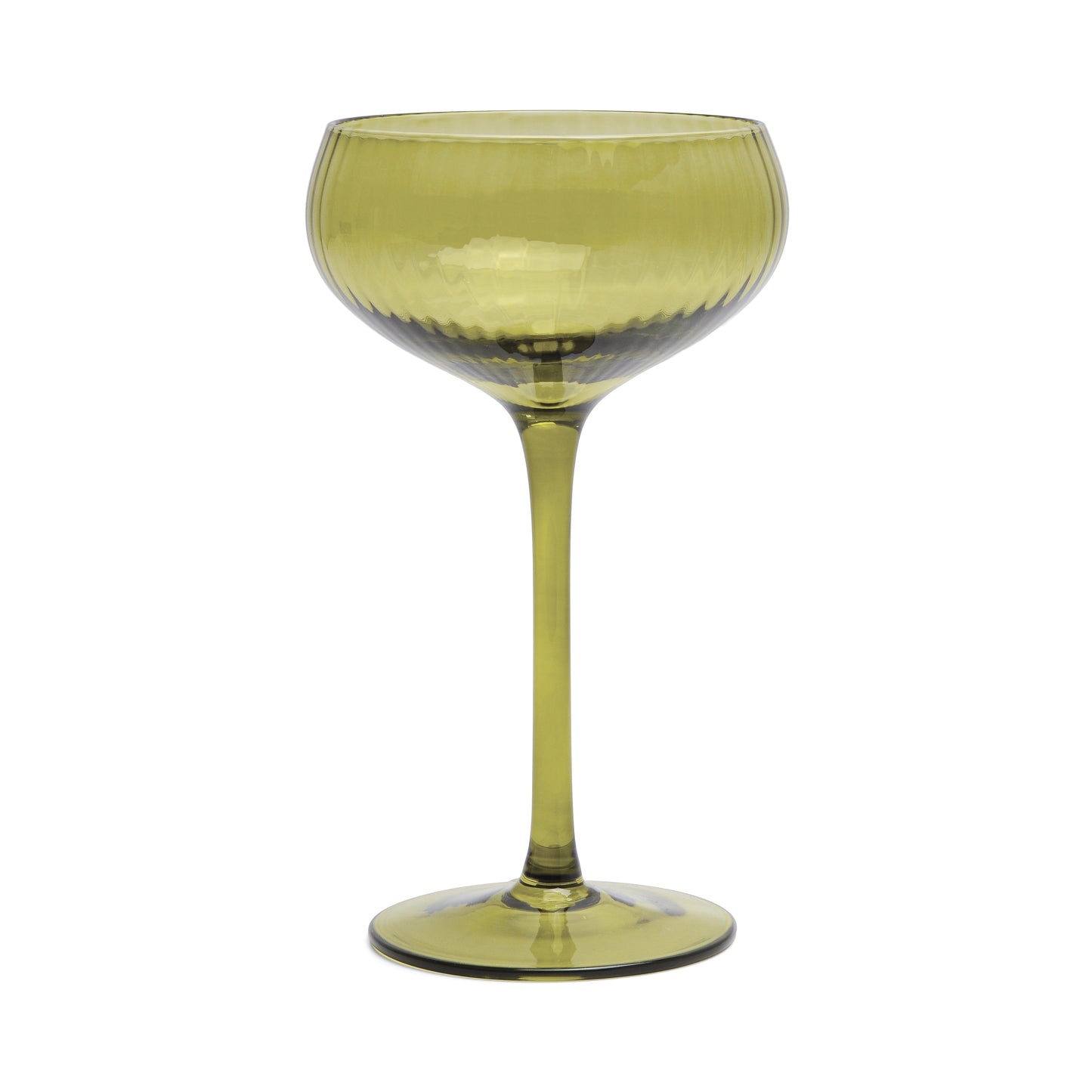 The Lou Coupe Cocktail Glasses |  Set of 2 | Olive Green | Here's How