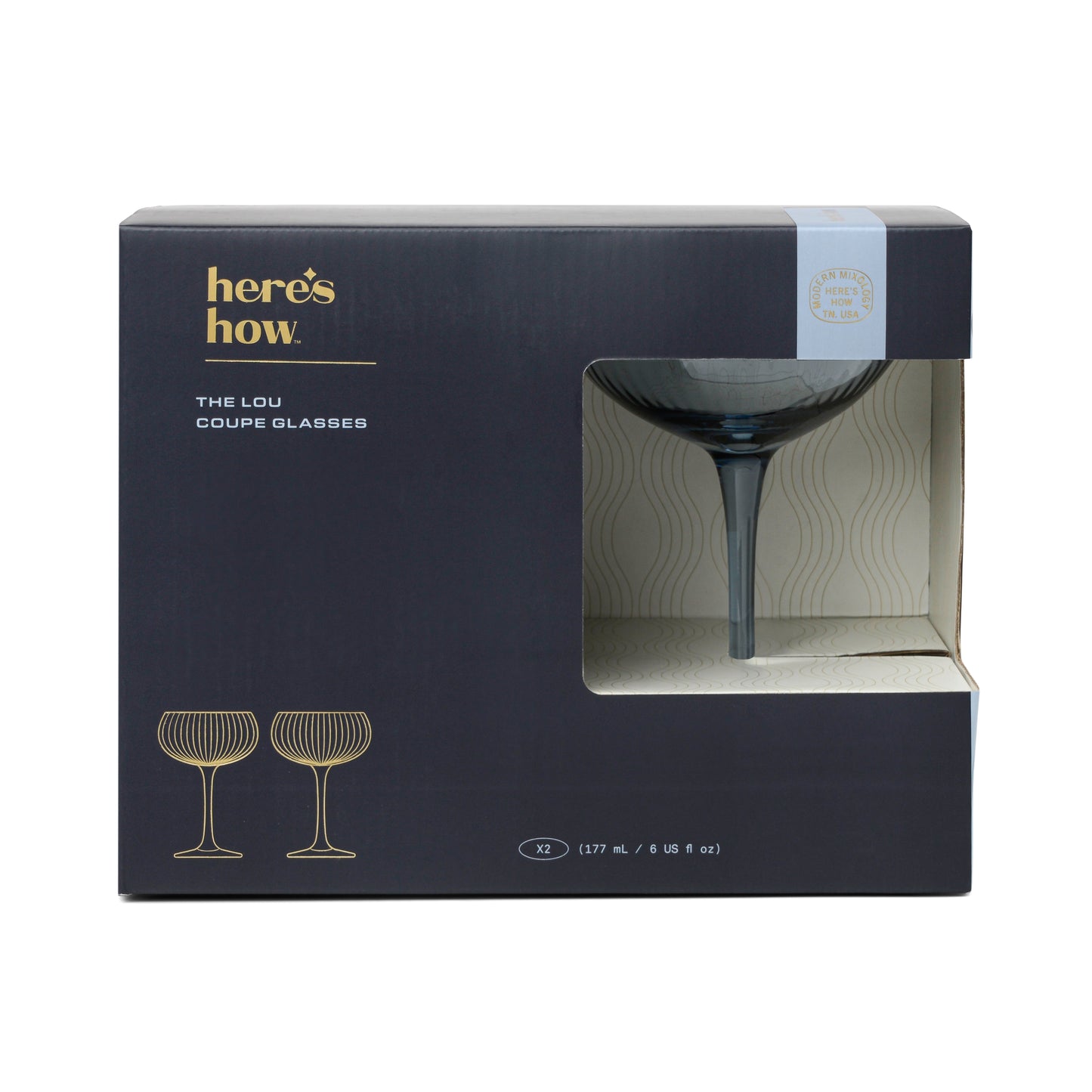The Lou Coupe Cocktail Glasses | Set of 2 | Blue | Here's How