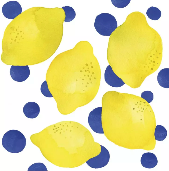 Lemon & Dots Paper Napkins – Pack of 20 | 3-Ply