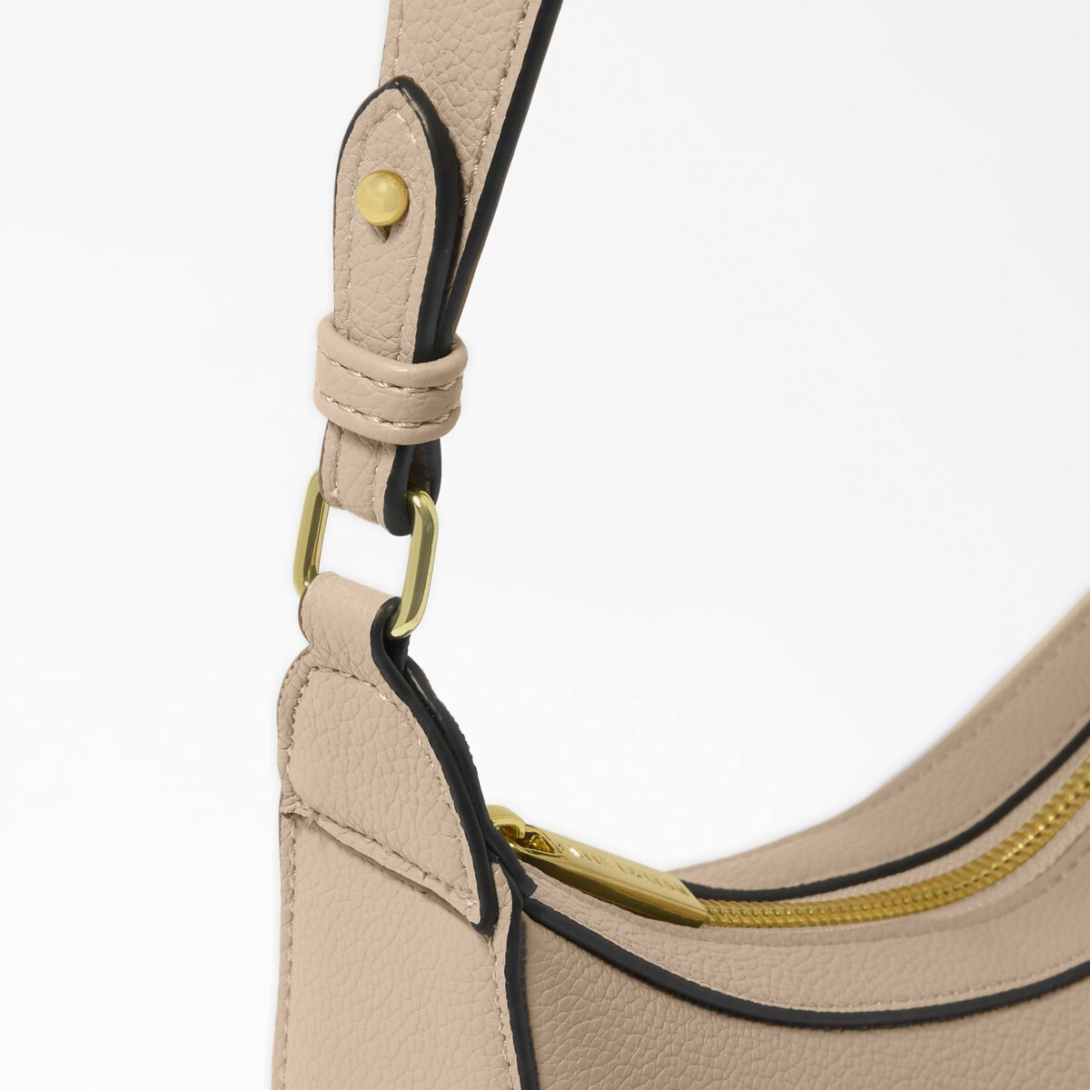 Katie Loxton | Marni Small Shoulder Bag | Light Taupe with Black Trim