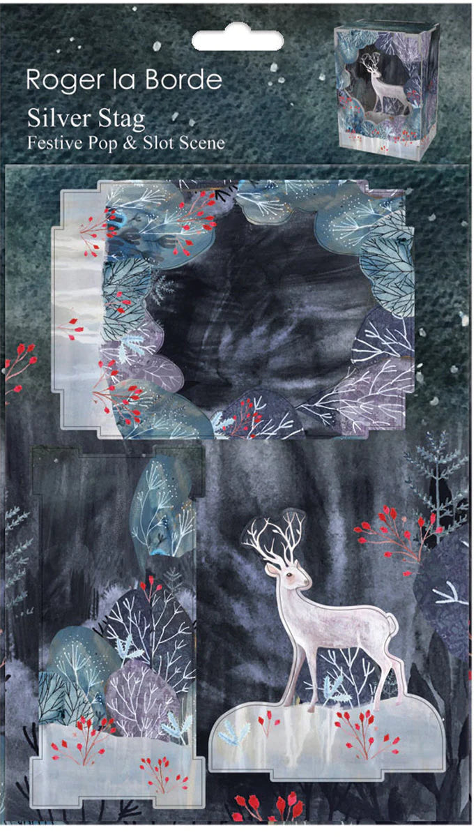 Pop & Slot Silver Stag Diorama Scene Decoration