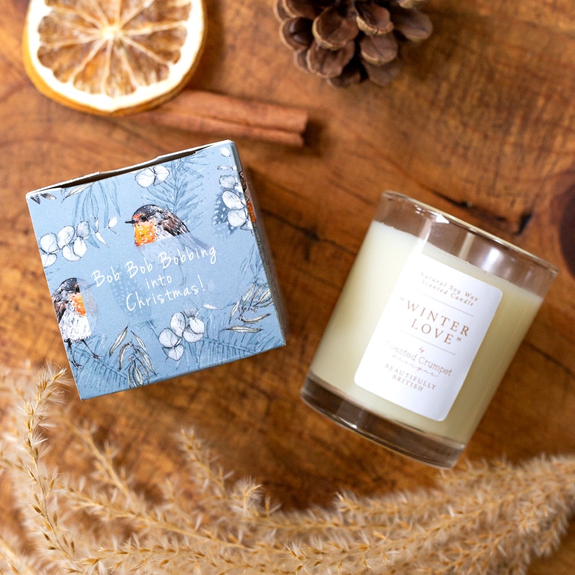 Christmas Robin Boxed Mini Votive Candle