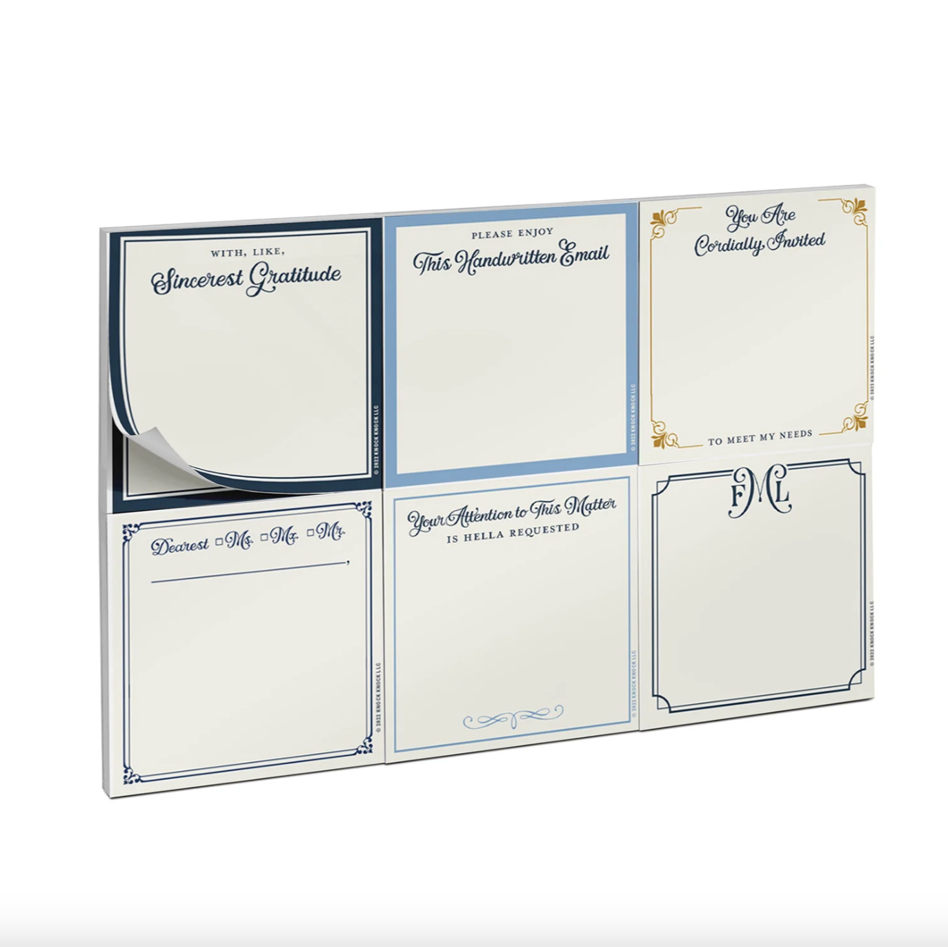 formal funny sticky notes packet set of 6
