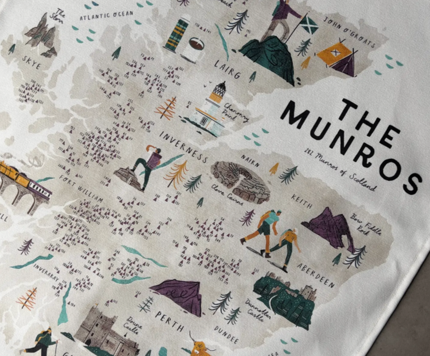 The Munros Tea Towel – Scottish Gifts | 100% Cotton