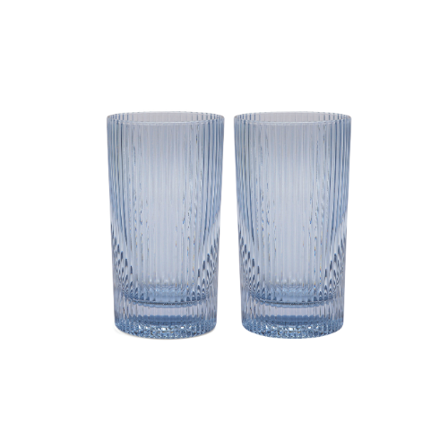 Stella Highball Glasses | Set of 2 Blue | Here's How