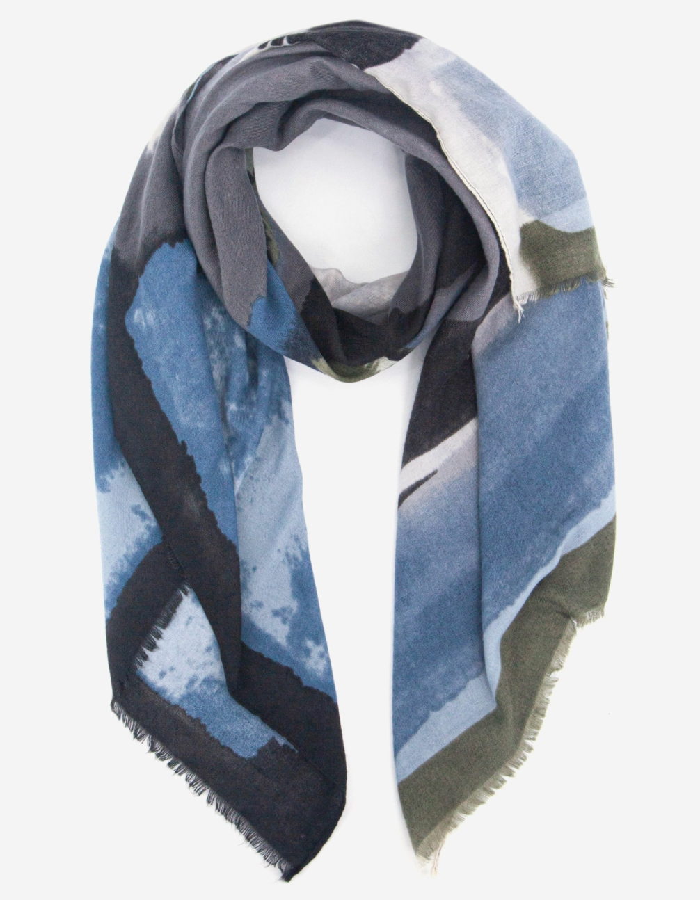 Penelope Lightweight Scarf | Blue | Watercolour Print