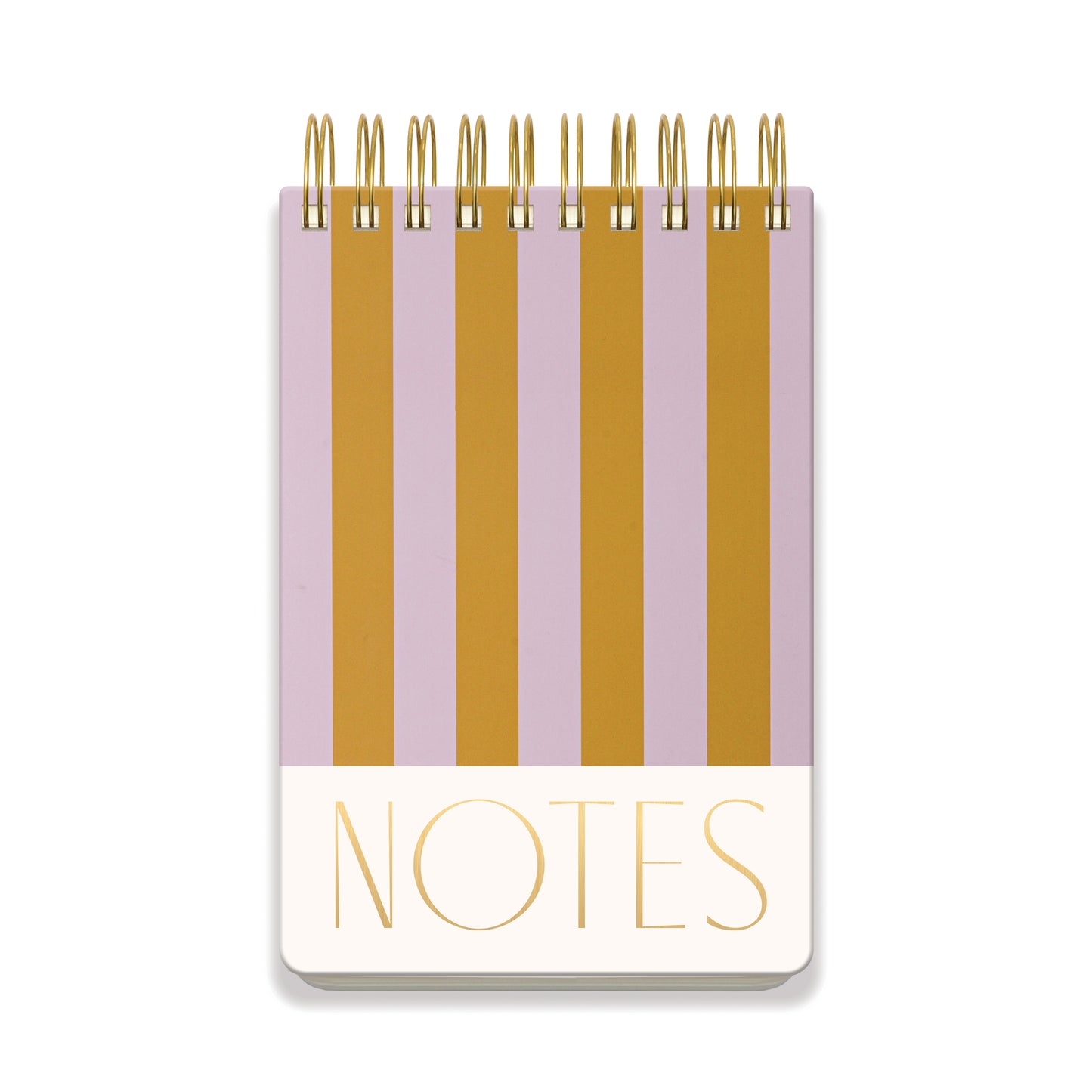 Large Chunky Spiral Bound Chunky Notepad | Lilac & Ochre Stripes