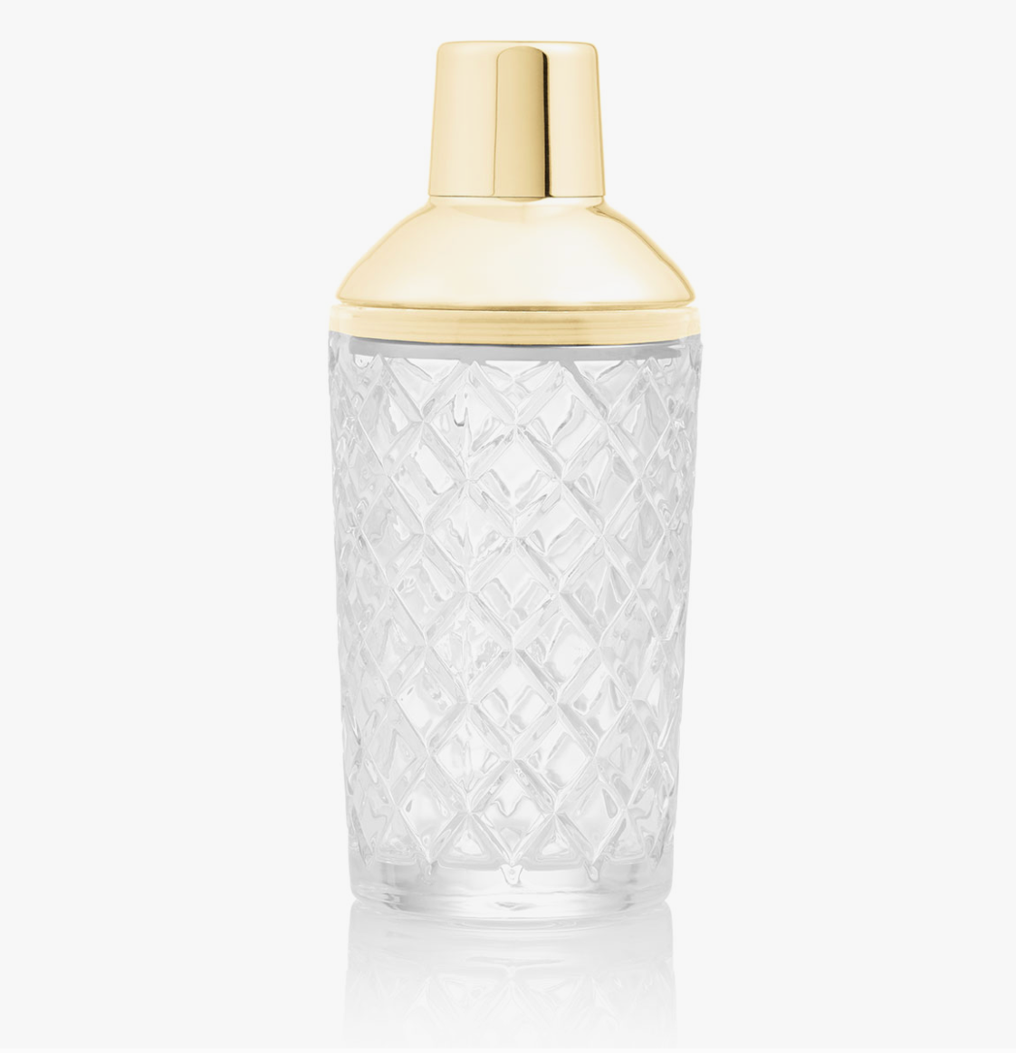 Glass Cocktail Shaker with Gold Lid (600ml)