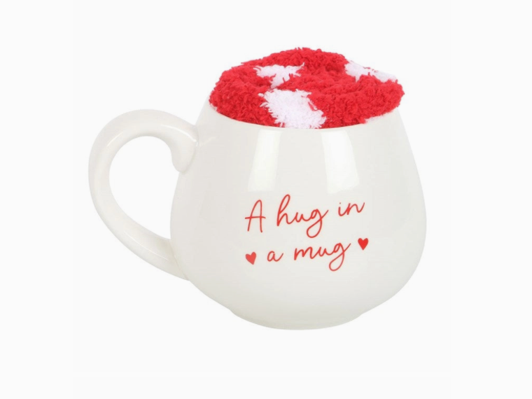 Hug In A Mug | Heart Mug & Sock Gift Set
