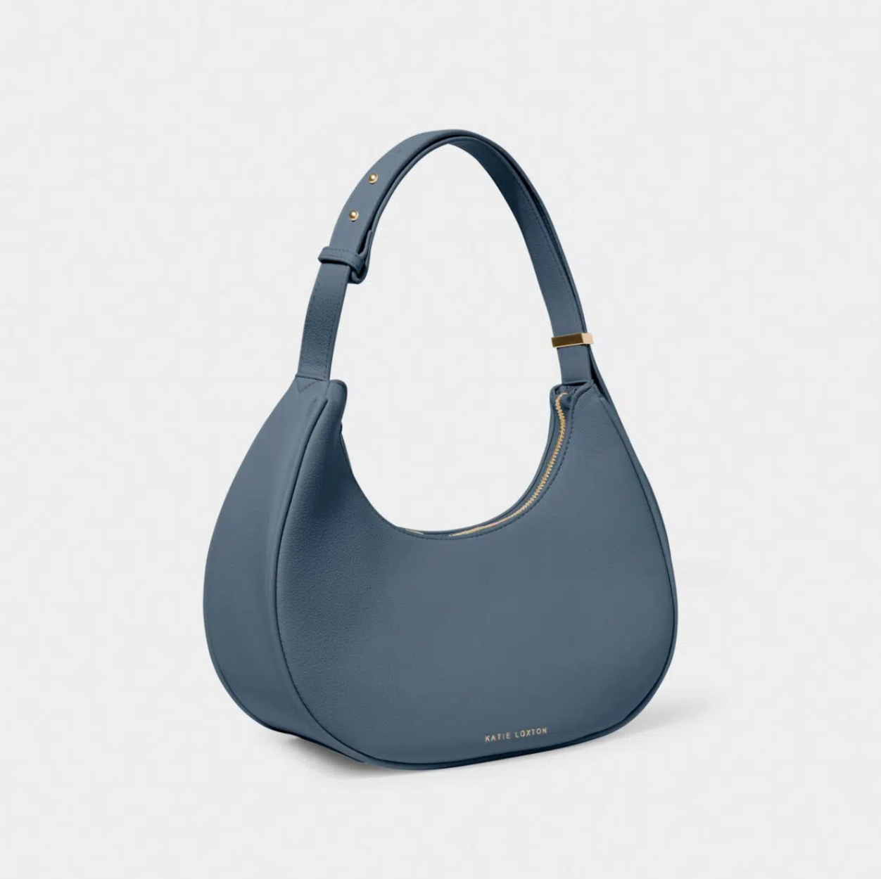 navy blue scoop shoulder bag against a white background