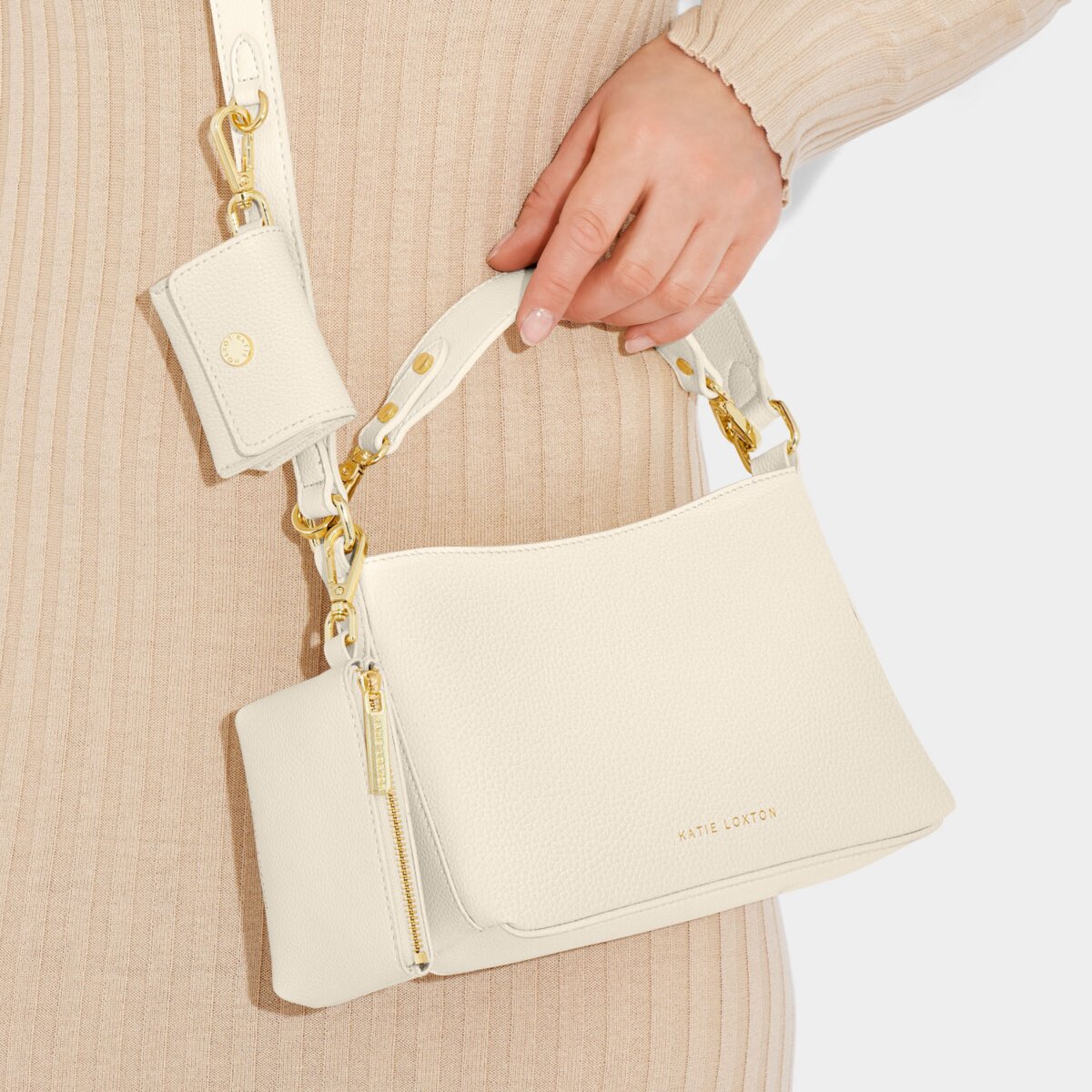 Katie Loxton | Evie Clip On Purse | Eggshell