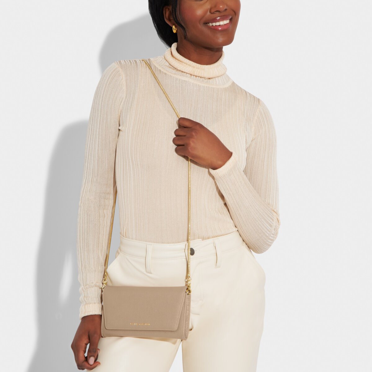 Katie Loxton | Neva Crossbody Clutch Bag | Soft Tan