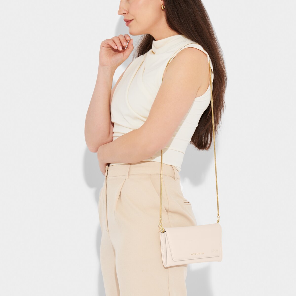 Katie Loxton | Neva Crossbody Clutch Bag | Eggshell