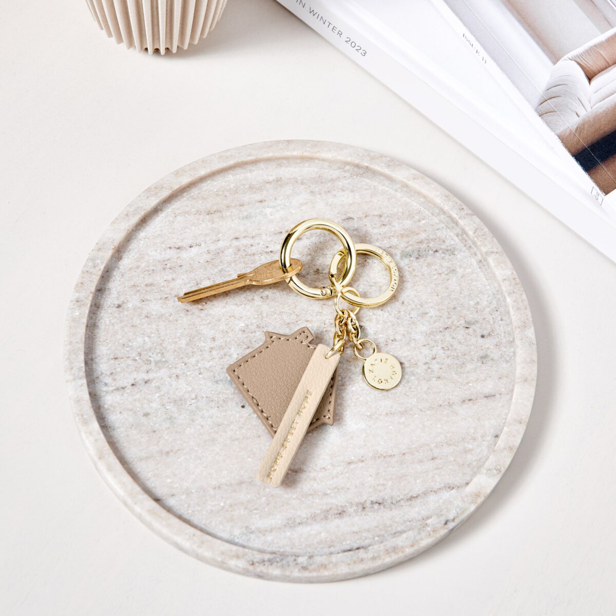 Katie Loxton | Home Sweet Home| Soft Tan Keyring