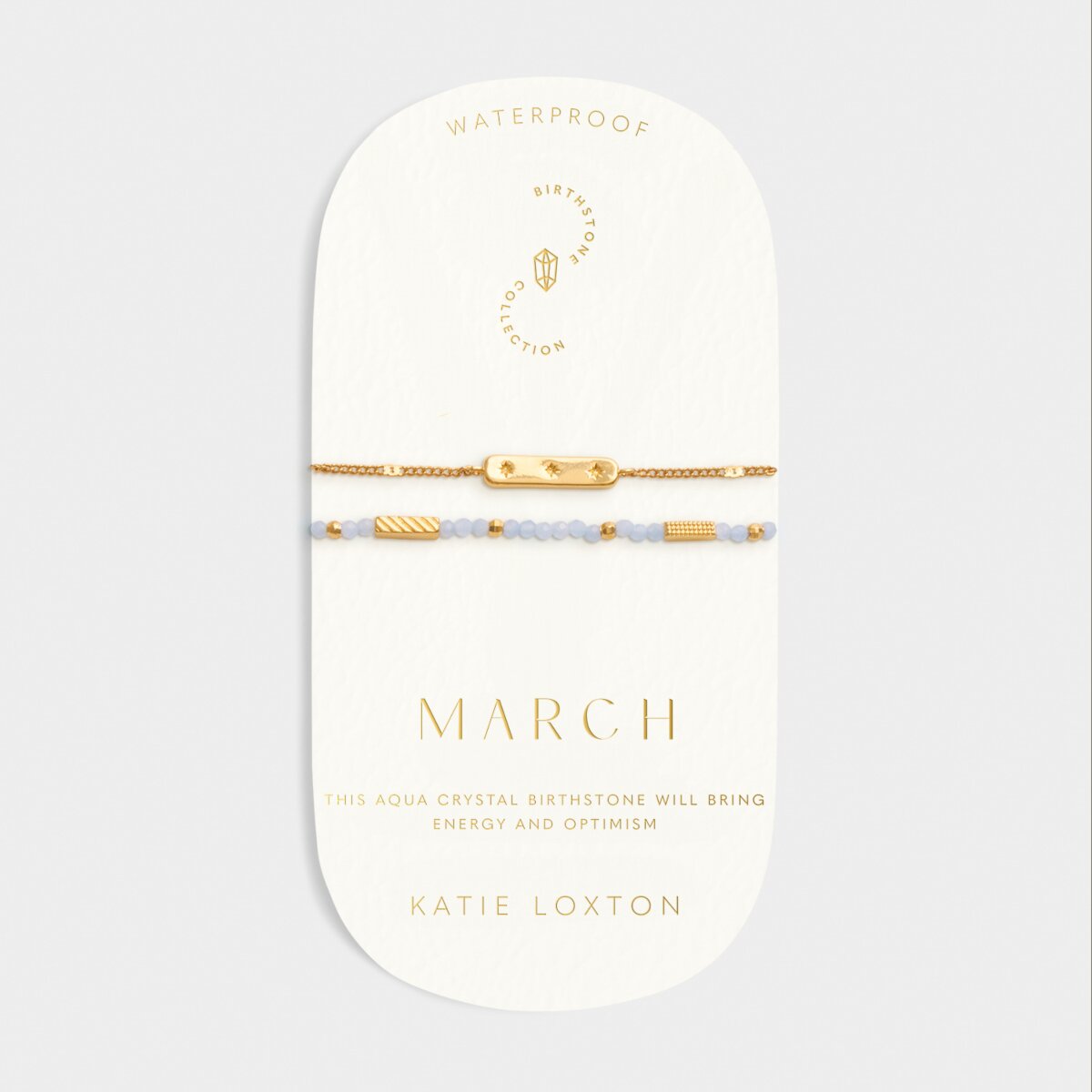 Katie Loxton | Birthstone Bracelet | March | Aqua Crystal