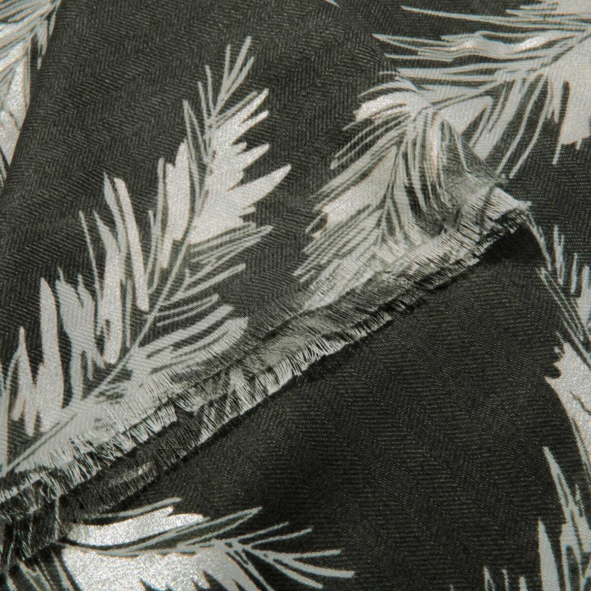 Katie Loxton | Winter Fern Metallic Scarf | Graphite