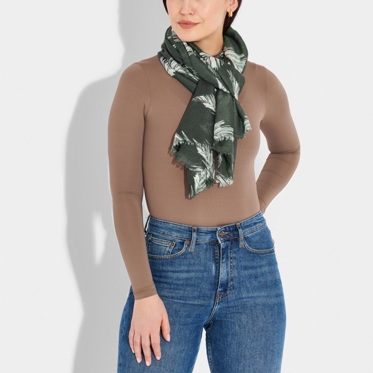 Katie Loxton | Winter Fern Metallic Scarf | Graphite