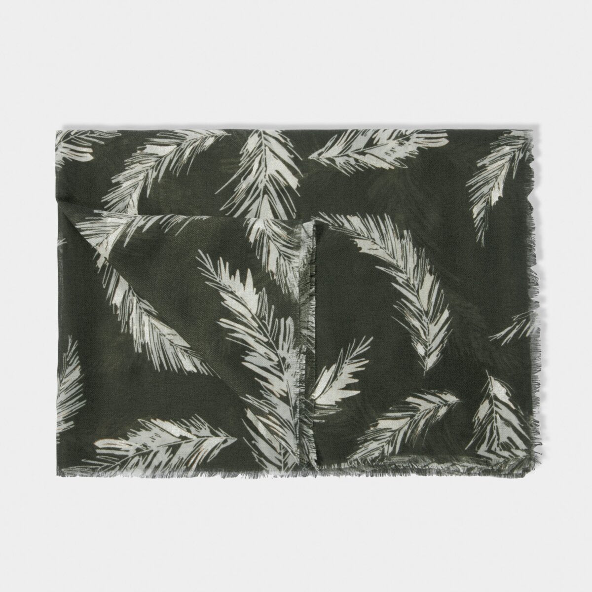 Katie Loxton | Winter Fern Metallic Scarf | Graphite