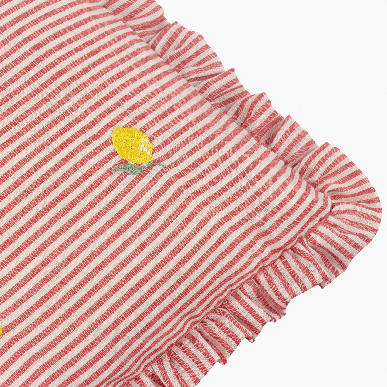 Les Fruites Ruffle Cushion | Lemon | Polyester Pad Included