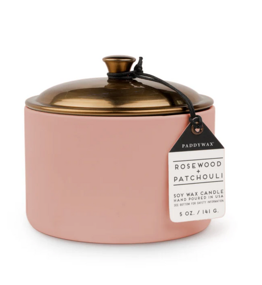 Hygge Scented Candle | Rosewood & Patchouli | Blush Pink