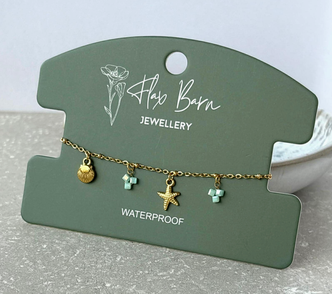 Sea Spray Charm Bracelet | Waterproof Gold Stainless Steel Jewellery