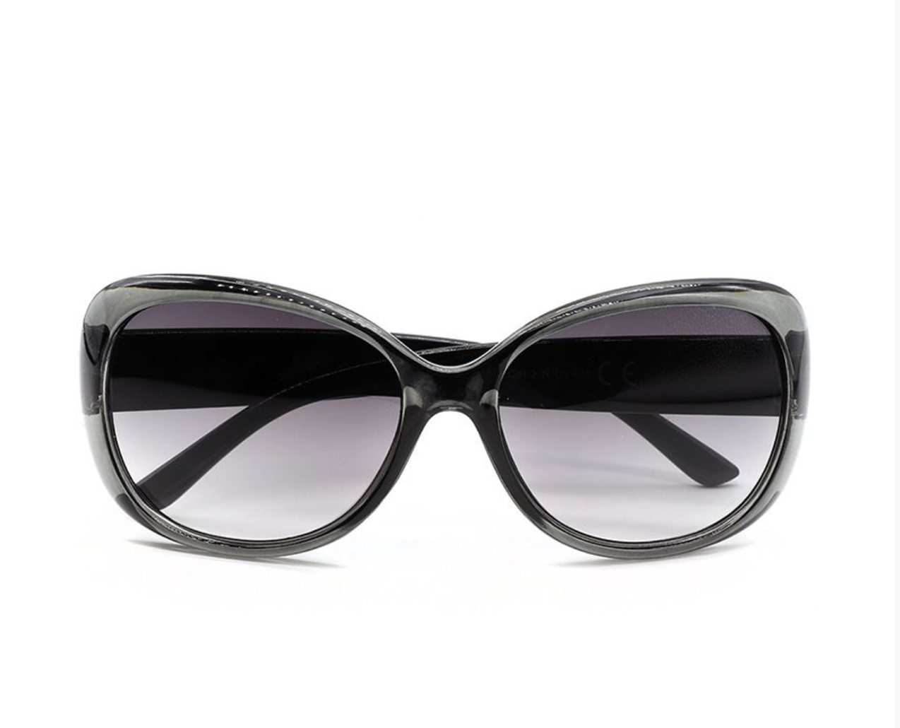 Recycled polycarbonate smoky grey large frame sunglasses