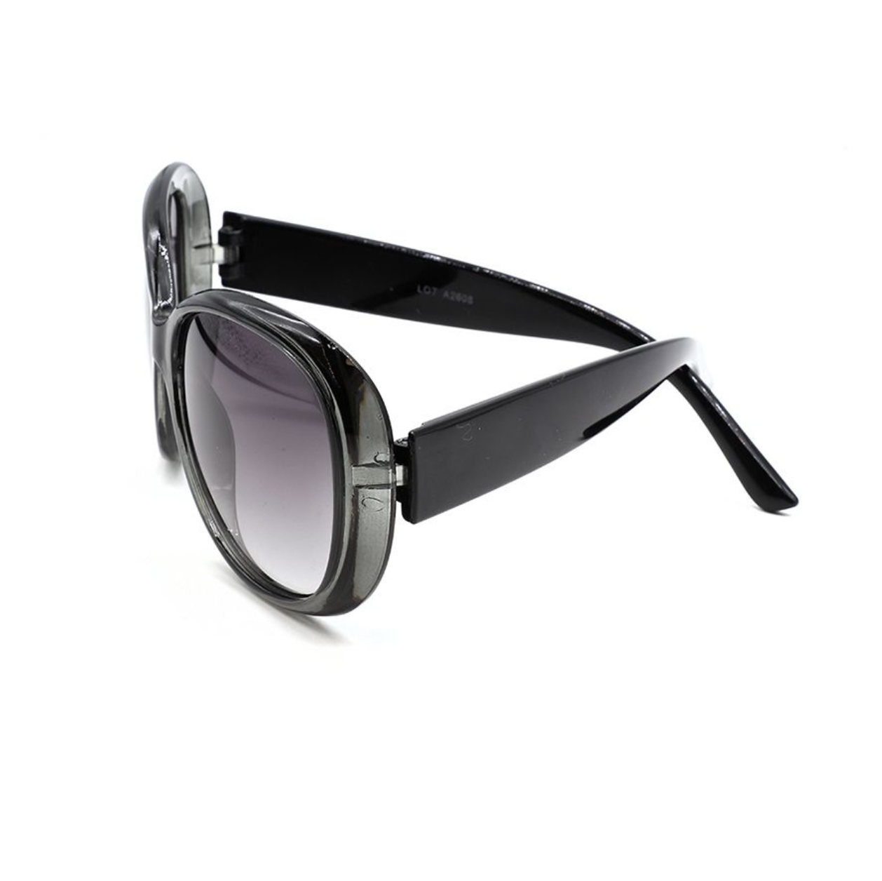Recycled polycarbonate smoky grey large frame sunglasses