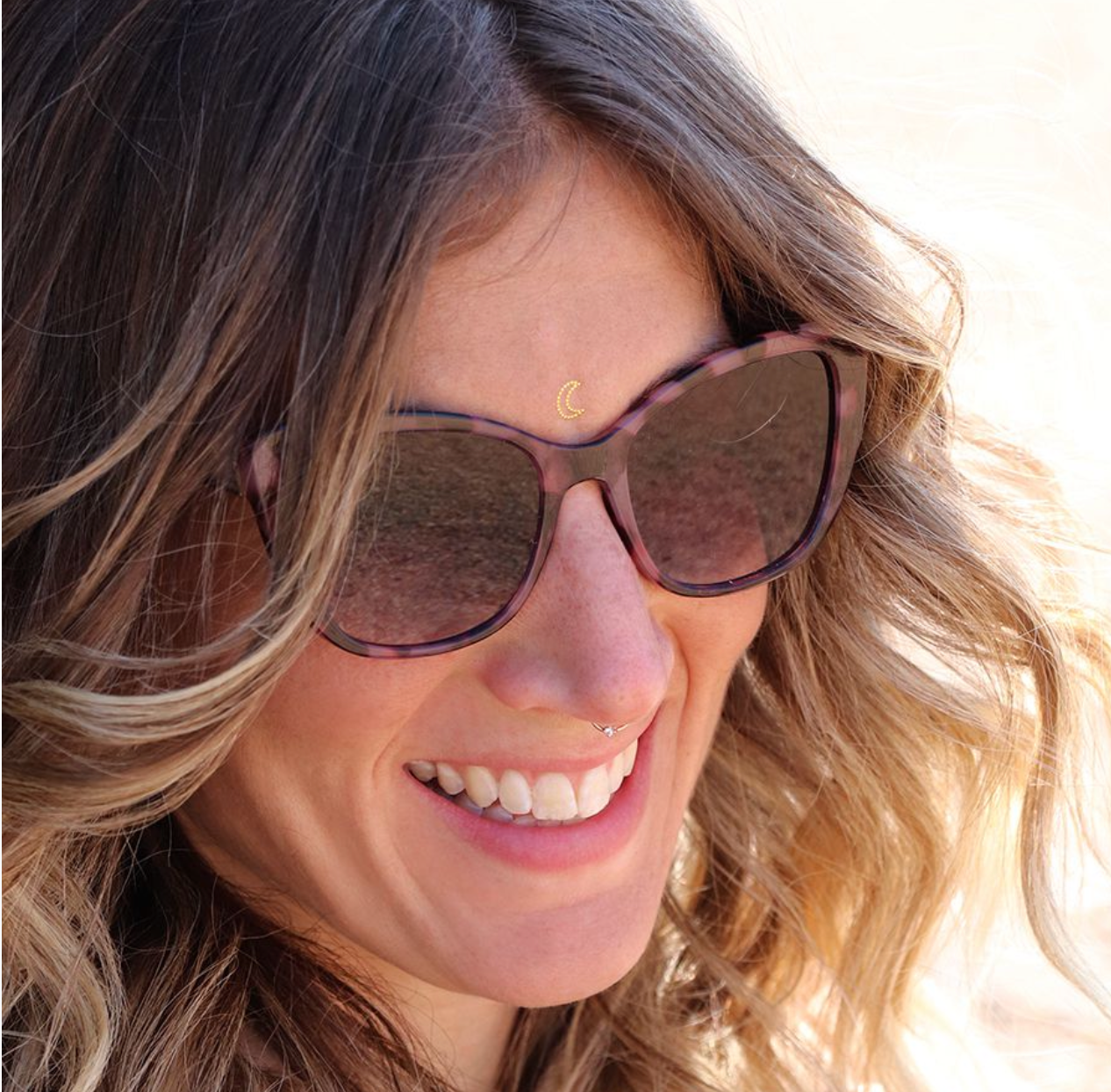Recycled pink tortoiseshell frame sunglasses