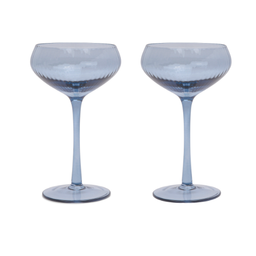 The Lou Coupe Cocktail Glasses | Set of 2 | Blue | Here's How
