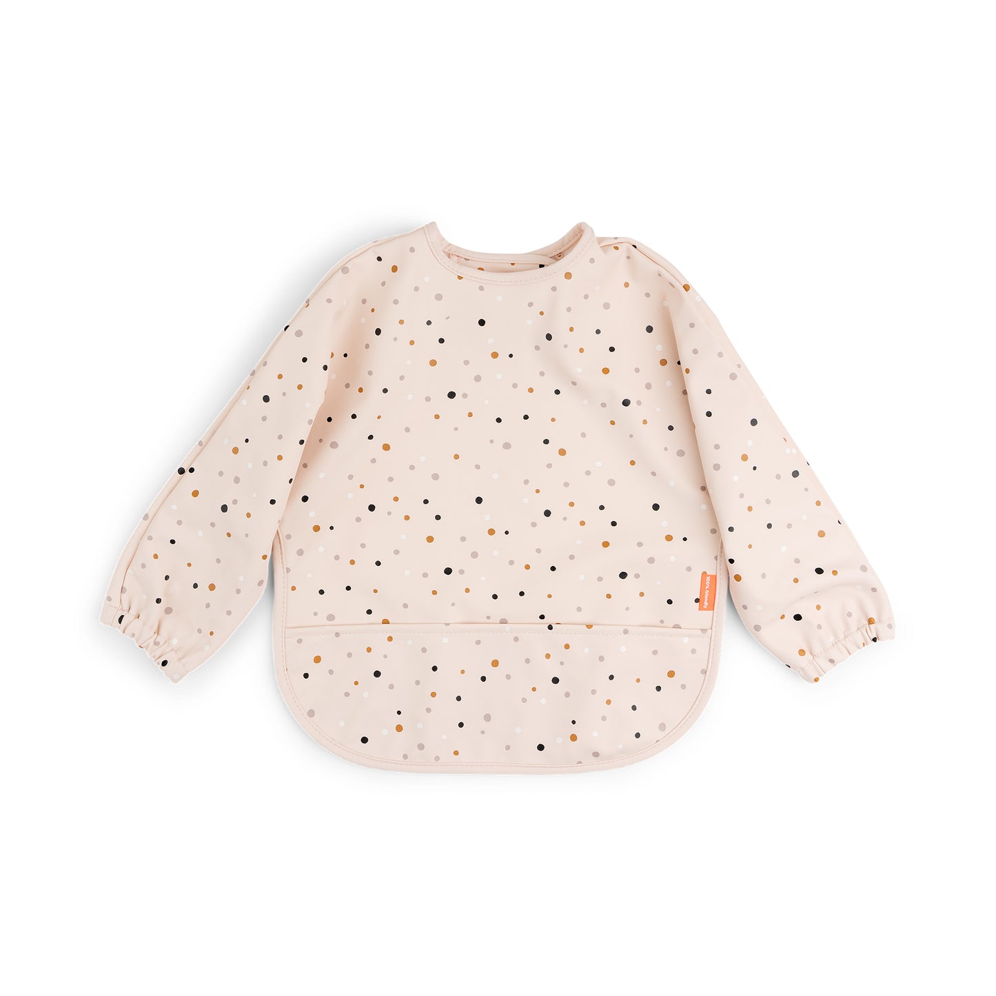 Happy Dots Powder Pink Long Sleeved Bib