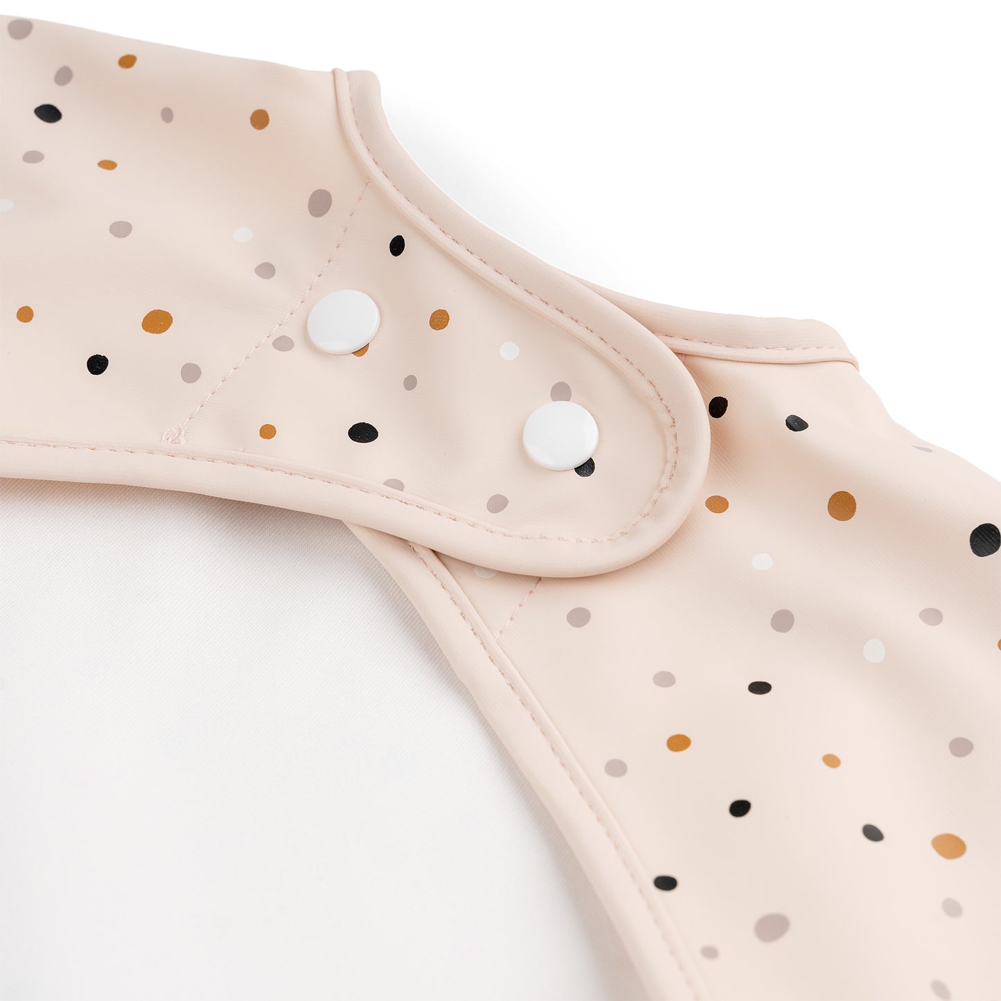 Happy Dots Powder Pink Long Sleeved Bib