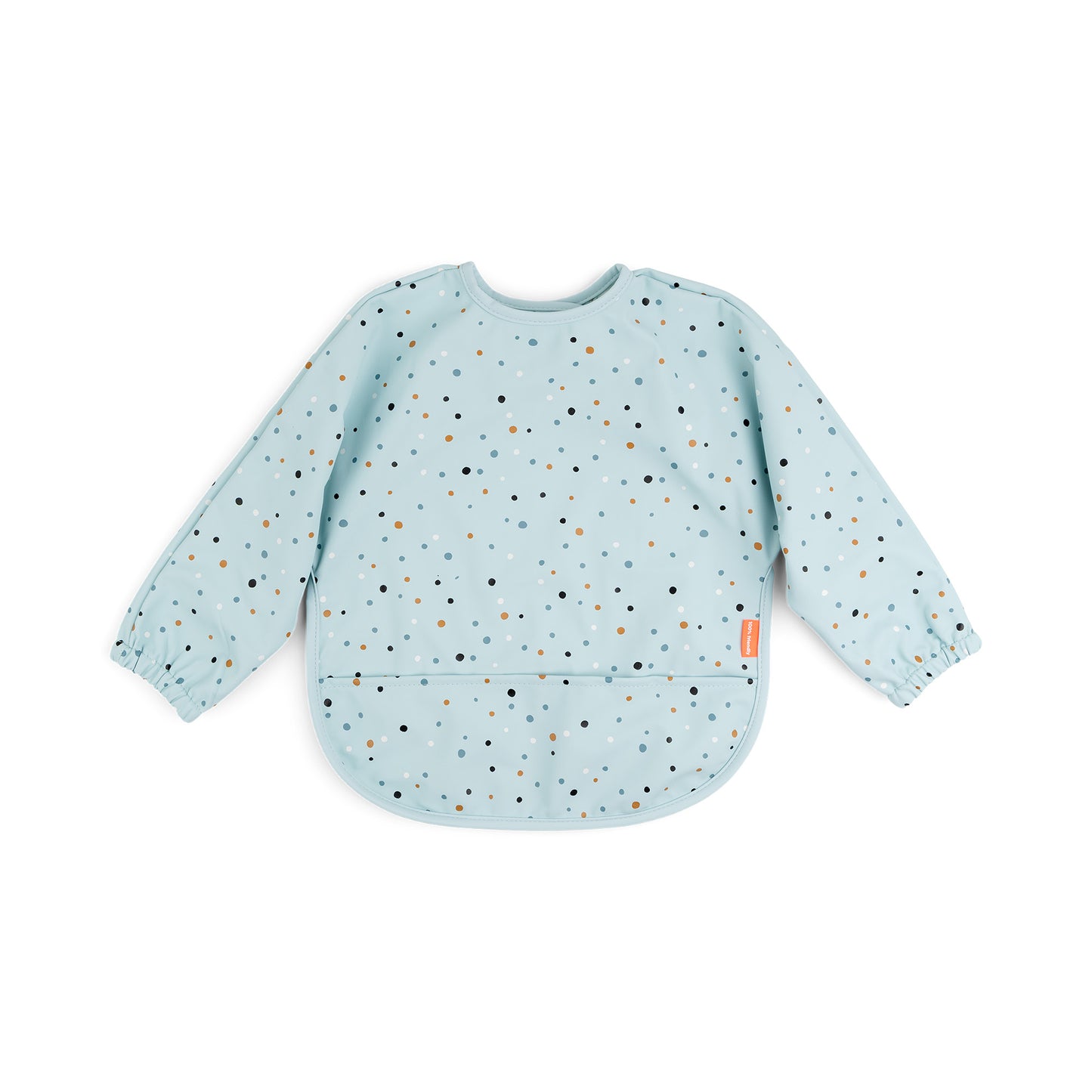 Happy Dots Blue Long Sleeved Bib