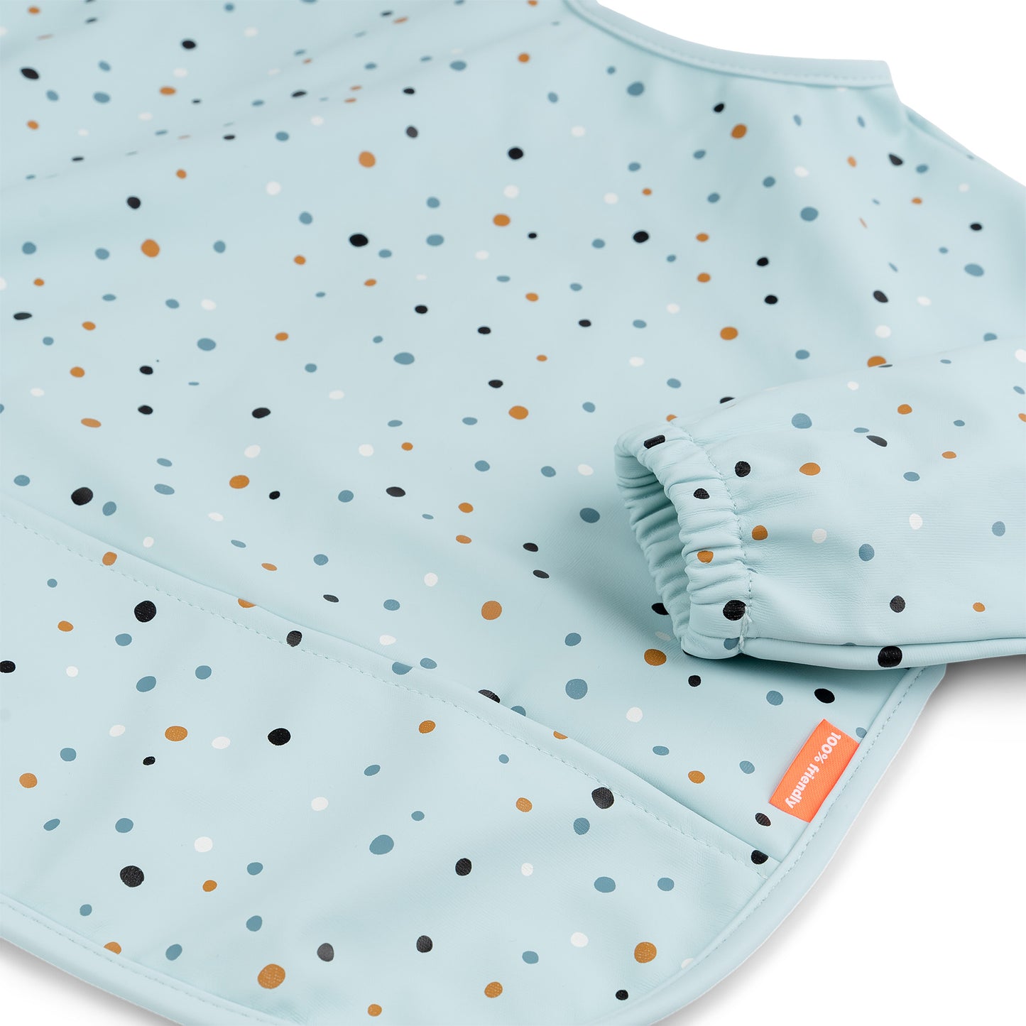 Happy Dots Blue Long Sleeved Bib