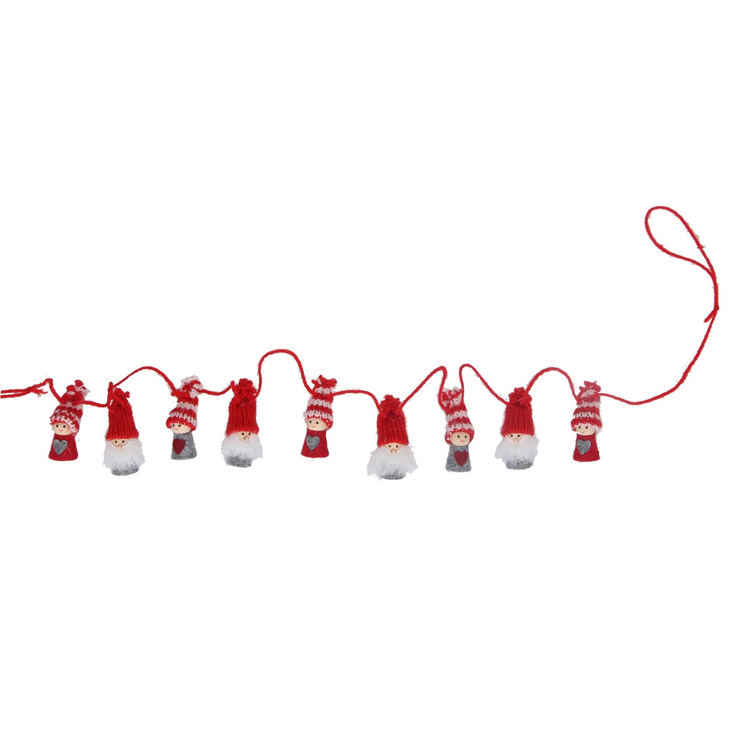 Wooly Hat People Fabric Christmas Garland