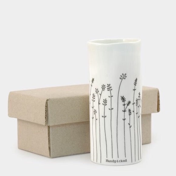 White Porcelain Handpicked Bud Vase