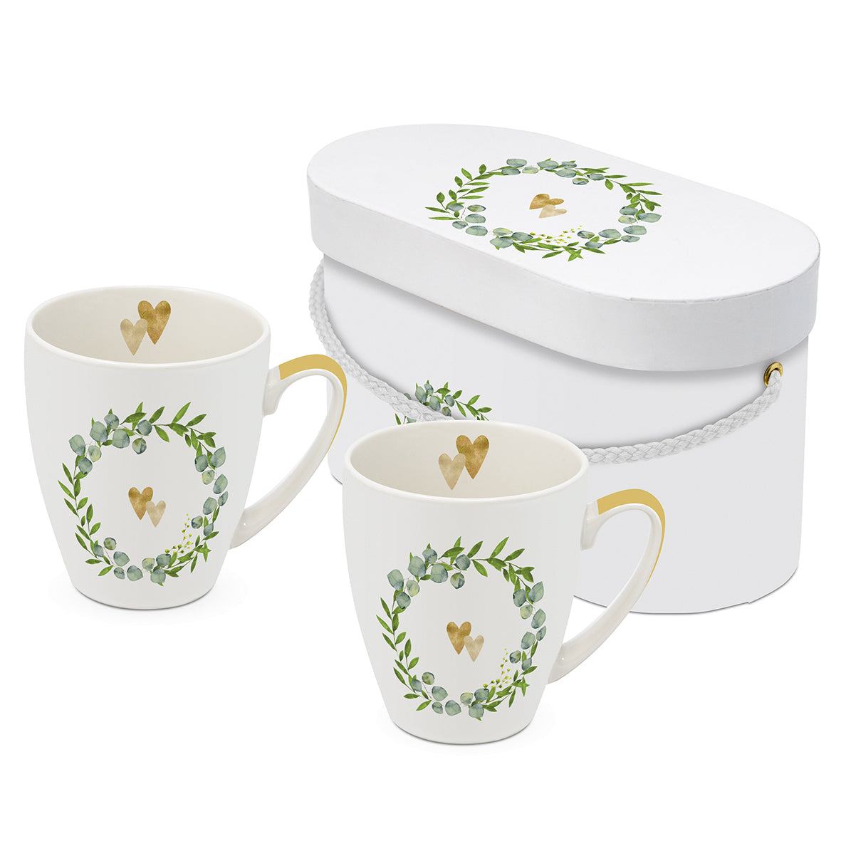 Set of Two Heart Mugs | Wedding | Engagement| Anniversary Gift