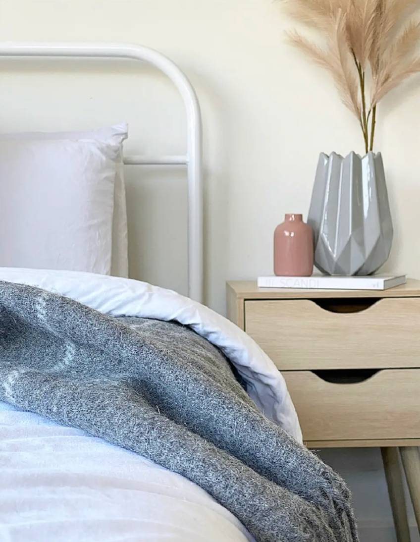 Brighton Wool Throw - Grey Stripe