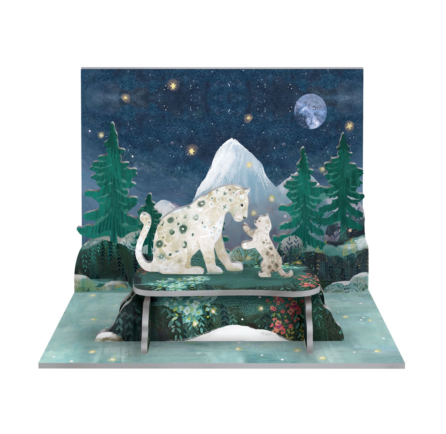 Snow Leopards Pop & Slot Festive Scene Decoration