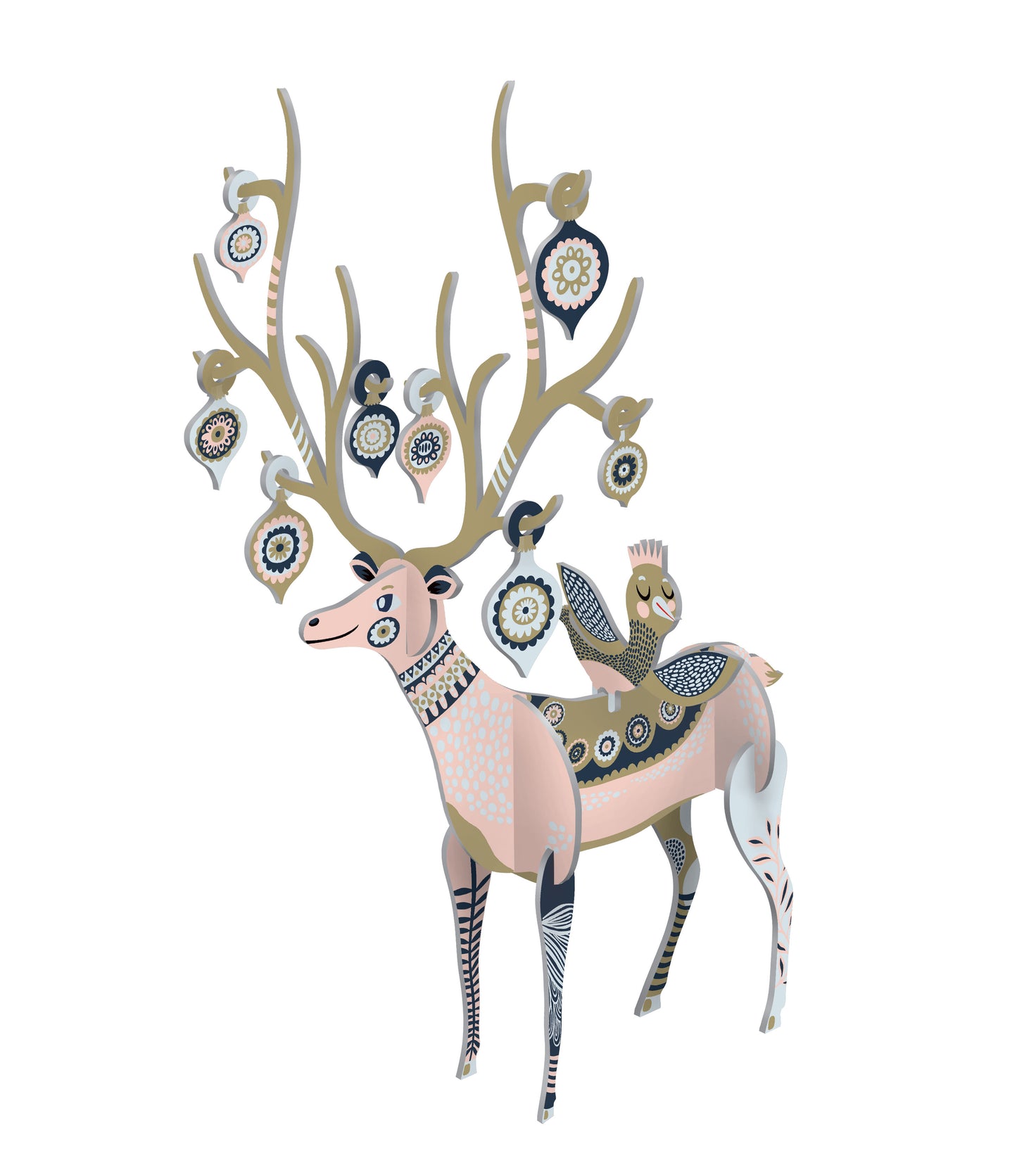 Folksy Reindeer Pop & Slot Decoration (small)