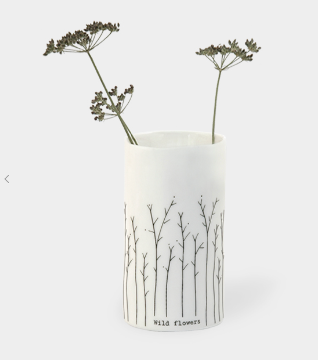 White Porcelain Wildflowers Bud Vase