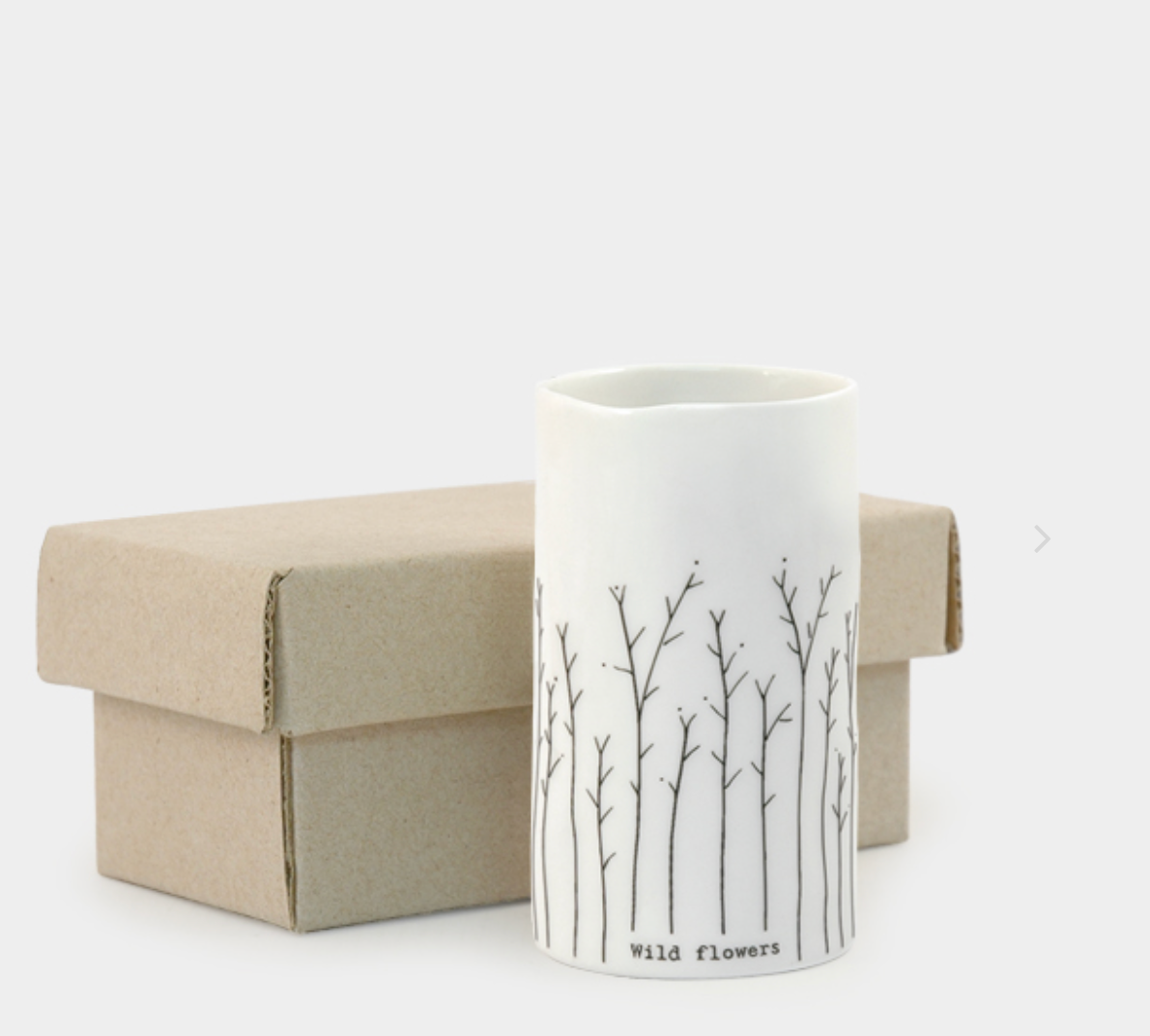 White Porcelain Wildflowers Bud Vase
