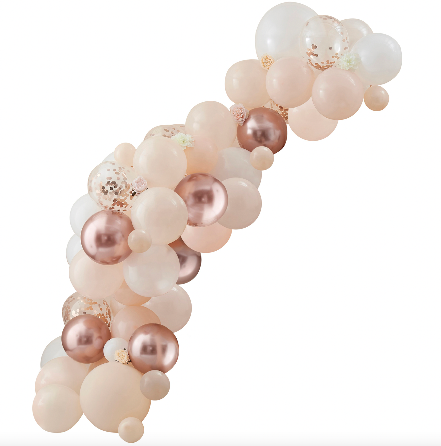 Peach, White and Rose Gold Balloon Arch